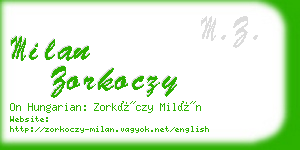 milan zorkoczy business card